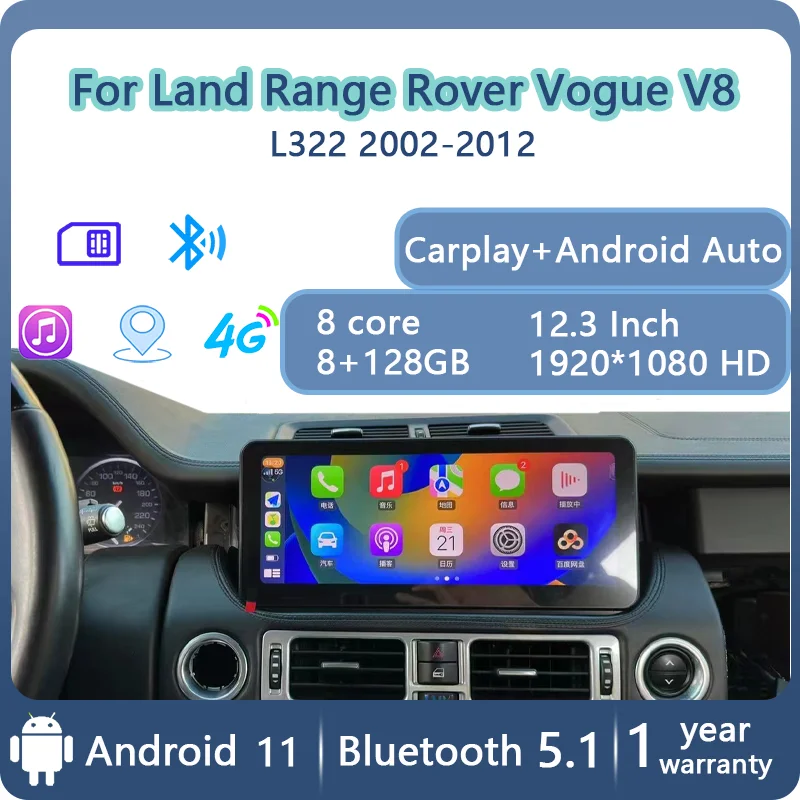 ι ι  V8 L322  2002 2012 Ƽ̵ ÷̾, ȵ̵ ڵ , GPS ̼, ī÷  , 8 + 128 GB